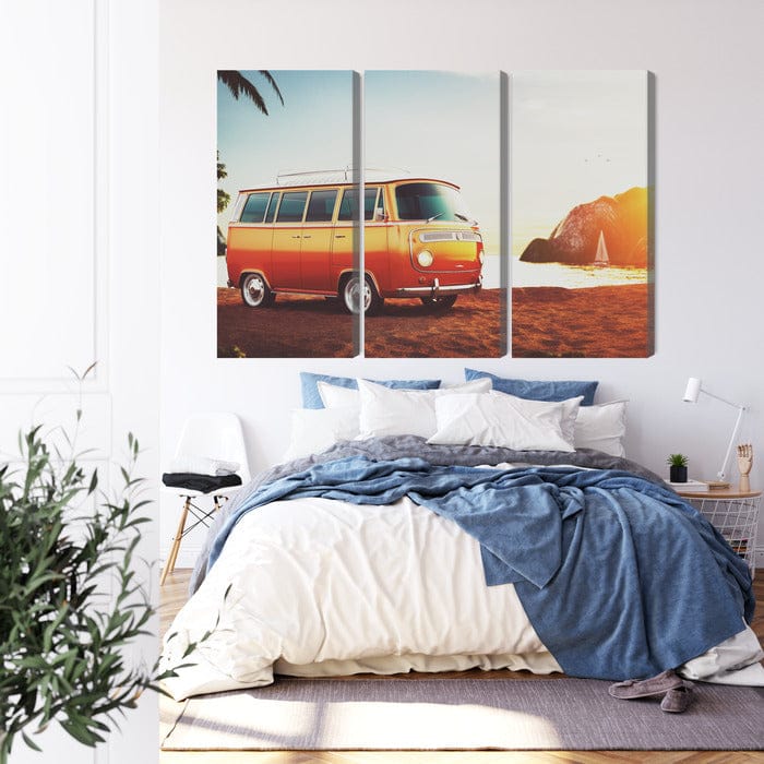 Kanva - Retro automašīna pludmalē, N-3437 X-ART