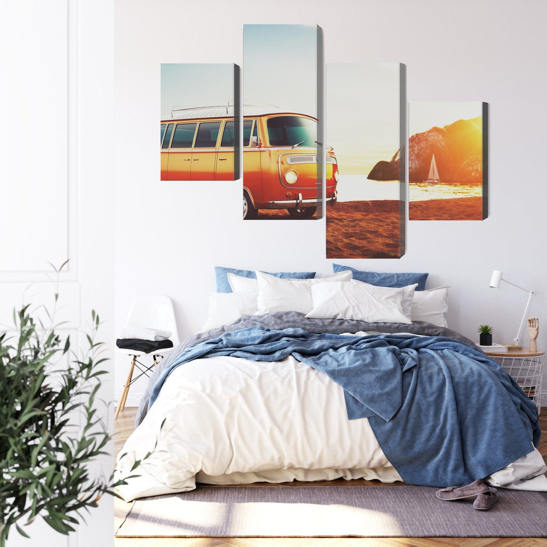 Kanva - Retro automašīna pludmalē, N-3440 X-ART