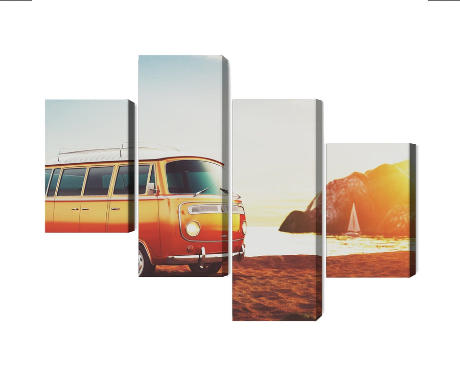 Kanva - Retro automašīna pludmalē, N-3440 X-ART