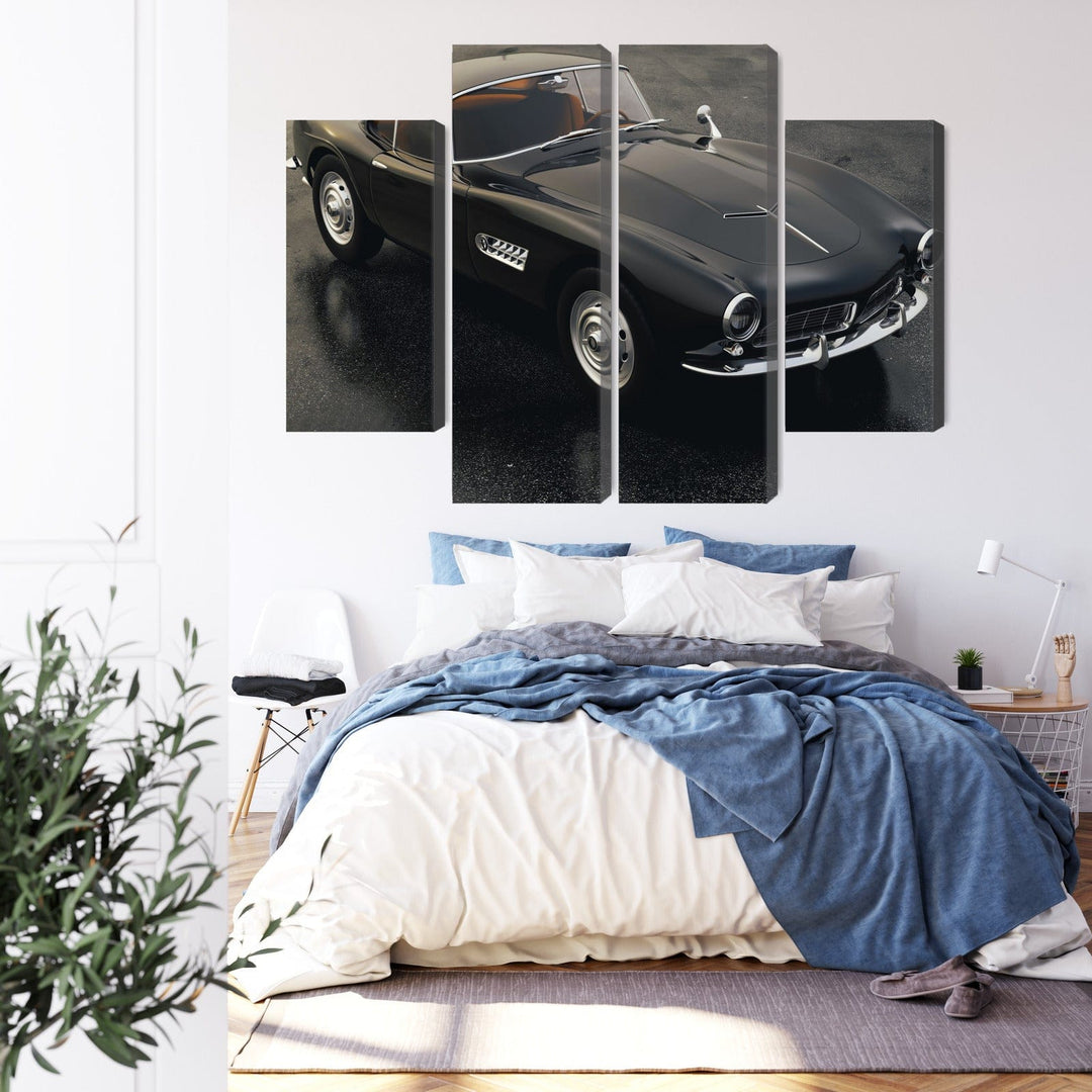 Kanva - Retro melna sporta automašīna, N-3184 X-ART