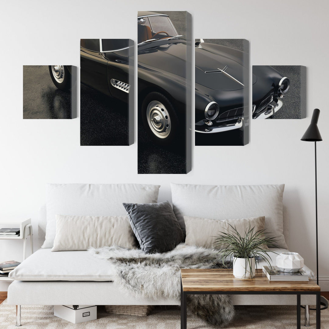 Kanva - Retro melna sporta automašīna, N-3186 X-ART