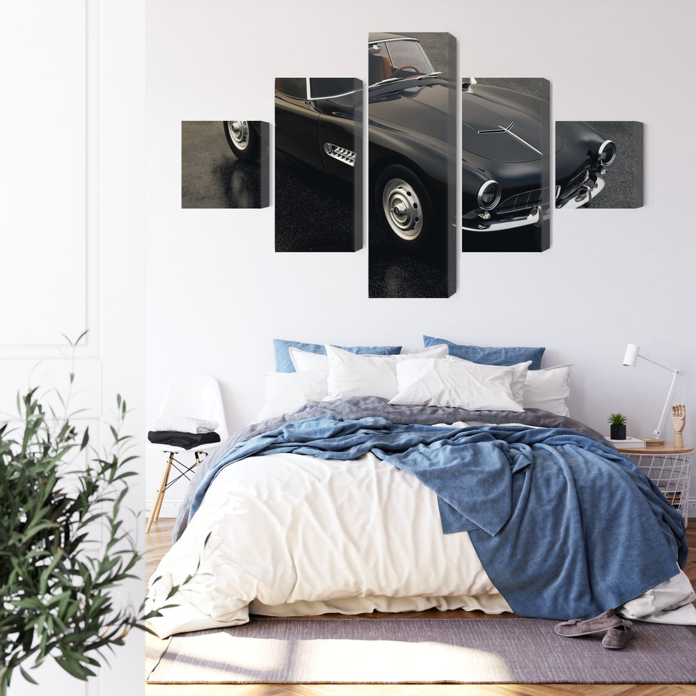 Kanva - Retro melna sporta automašīna, N-3186 X-ART