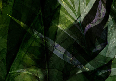 Canvas-taulut - Aamukaste - sommitelma lehdet vihreällä taustalla, 151423 G-ART