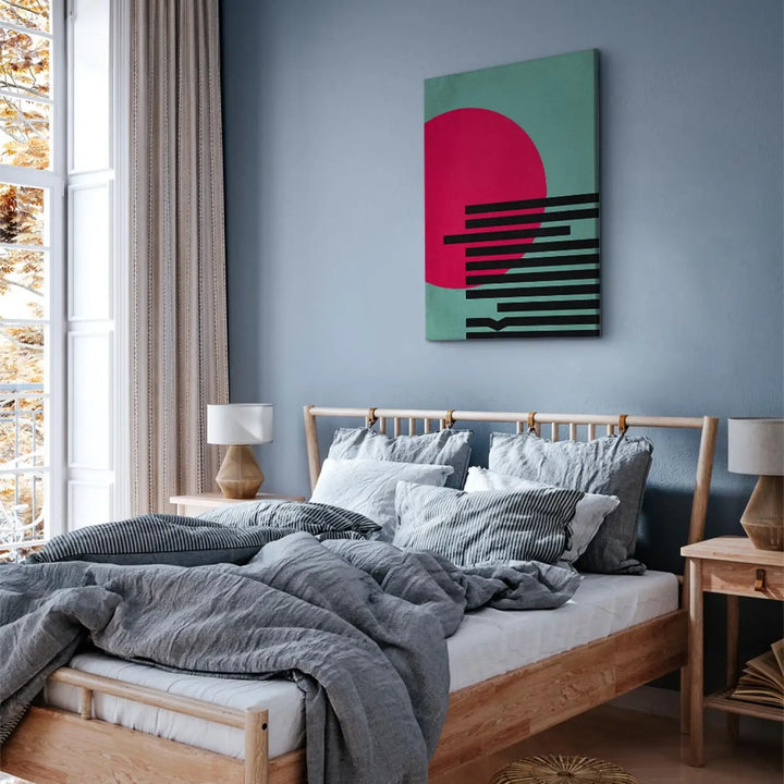 Canvas-taulut Vaaleanpunainen aurinko (x 1)