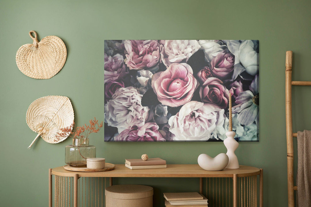 Kanva - Rozā ziedi vintāžas stilā, N-1353 X-ART