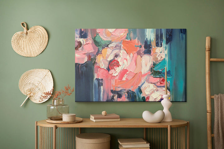 Kanva - Roze abstraktā gleznā, N-1335 X-ART