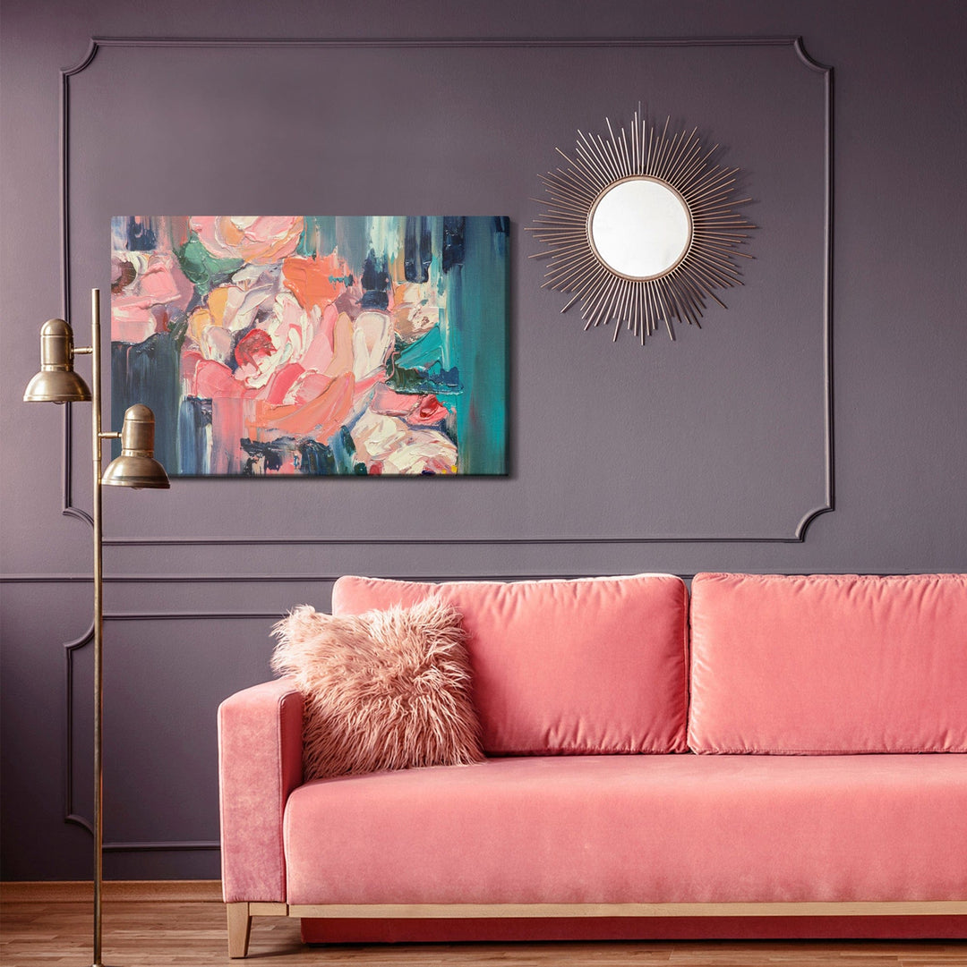 Kanva - Roze abstraktā gleznā, N-1335 X-ART