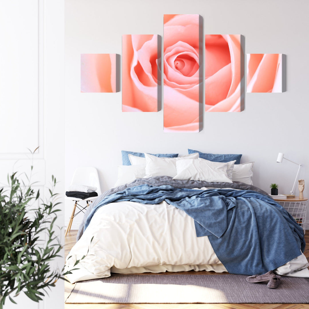 5 daļu kanva: Roze pasteļtoņos, rozā X-ART