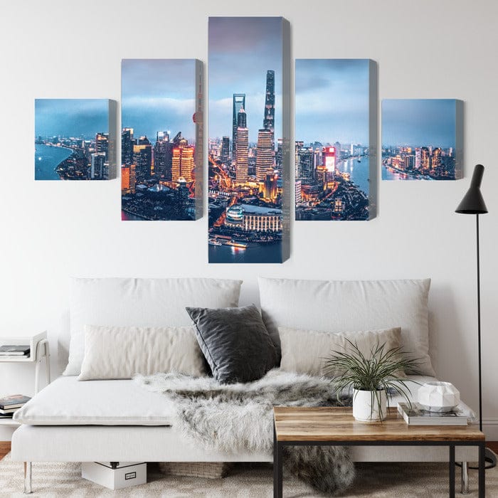 Kanva: Šanhajas panorāma naktī, zila X-ART