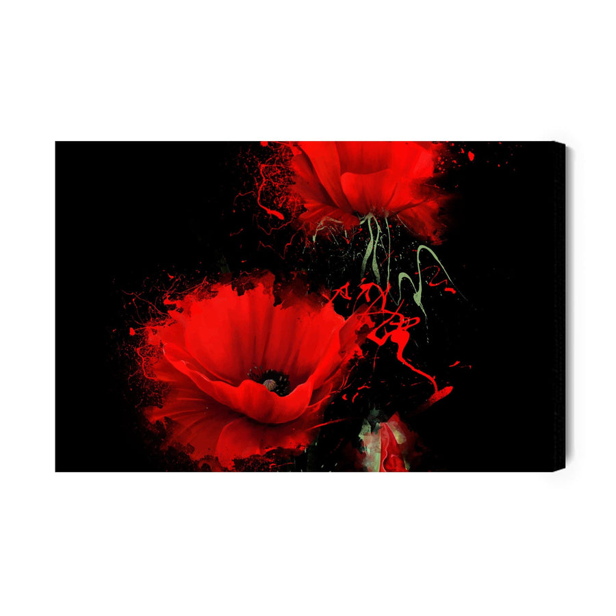 Kanva - Sarkanas magones uz melna fona, N-1507 X-ART