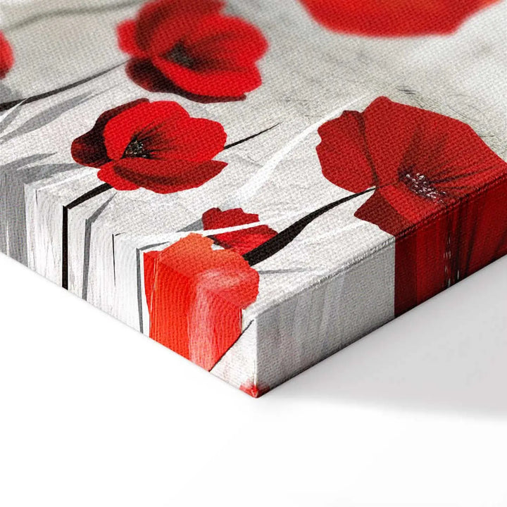 Kanva "Magones Vecmāmiņai" (149989) – Sarkani Ziedi uz Pelēka ART XL