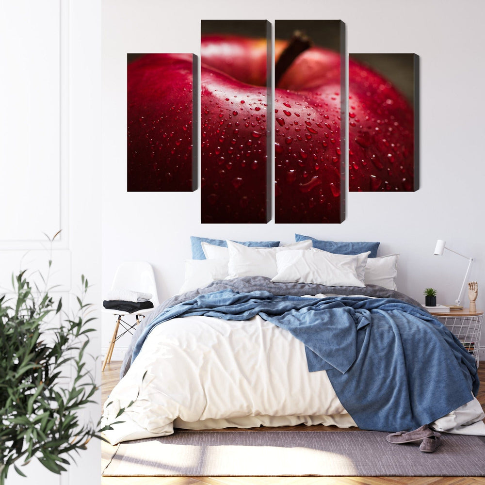 4 daļu kanva: Sarkans ābols virtuvei X-ART