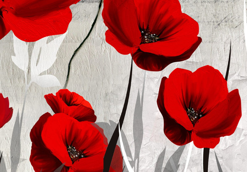 Painting - Red poppies on a mouse background - Poppies for grandmother (x 1), 149989 Tapetenshop.lv.