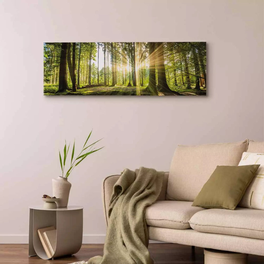 Kanva Saulains Mežs (Zaļš) – Izgatavošana pēc Pasūtījuma ART XL