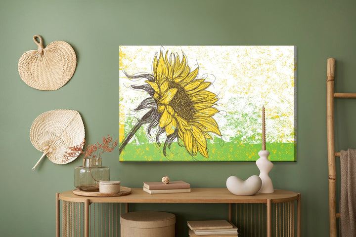 Kanva - Saulespuķe kā skice, N-1708 X-ART