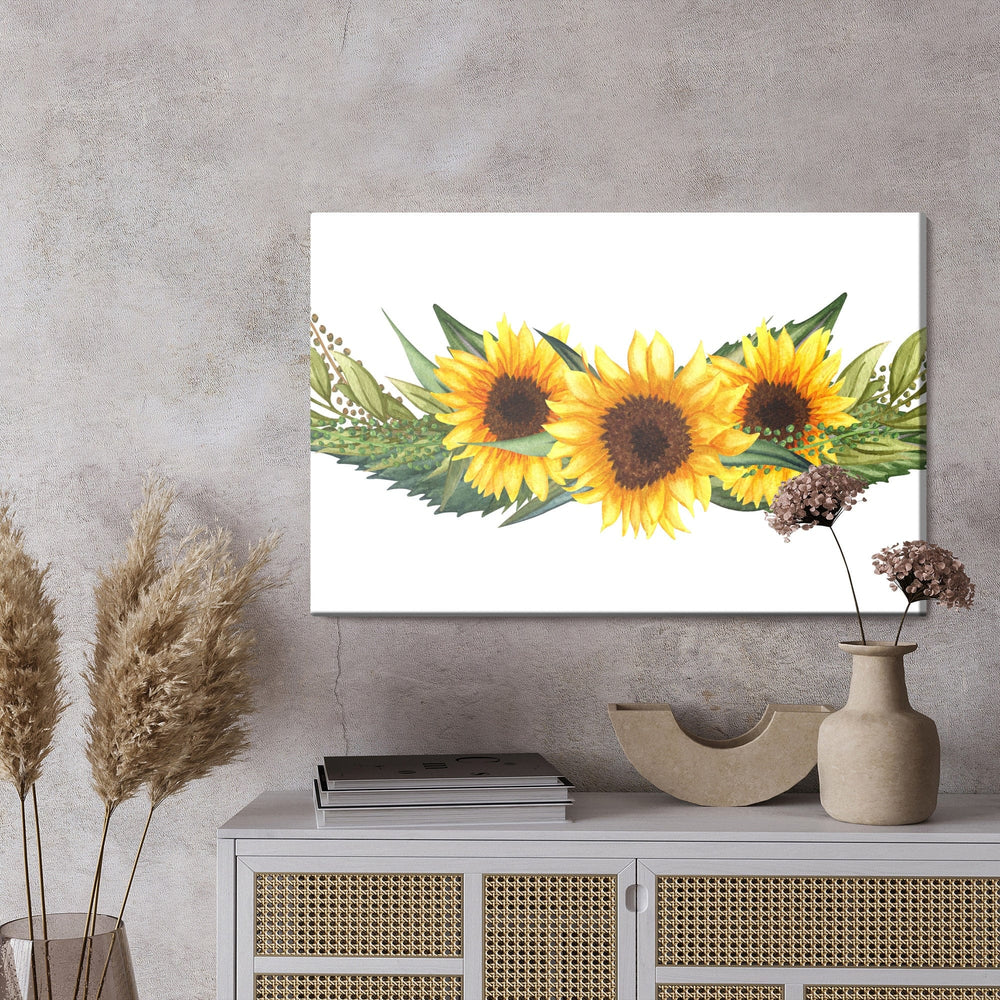 Kanva - Saulespuķes ar zaļām lapām, N-1678 X-ART