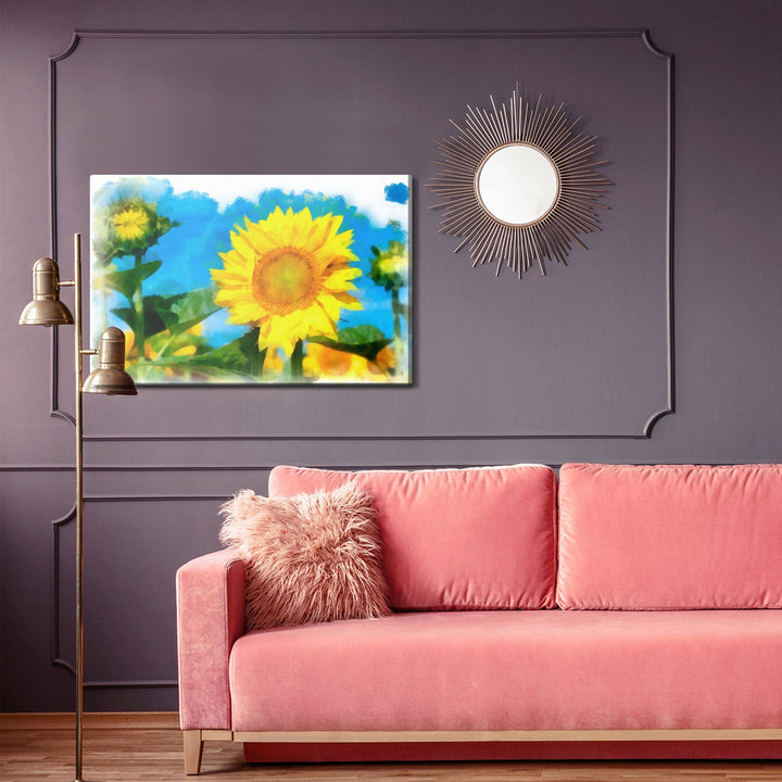 Kanva - Saulespuķes, it kā gleznotas ar akvareļu krāsām, N-1655 X-ART