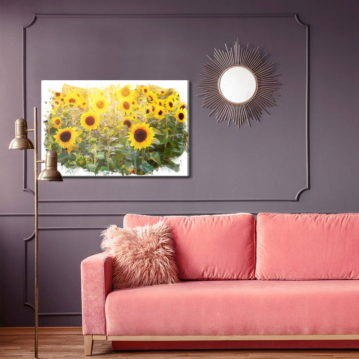 Kanva - Saulespuķu lauks mākslinieciskā veidā, N-1684 X-ART