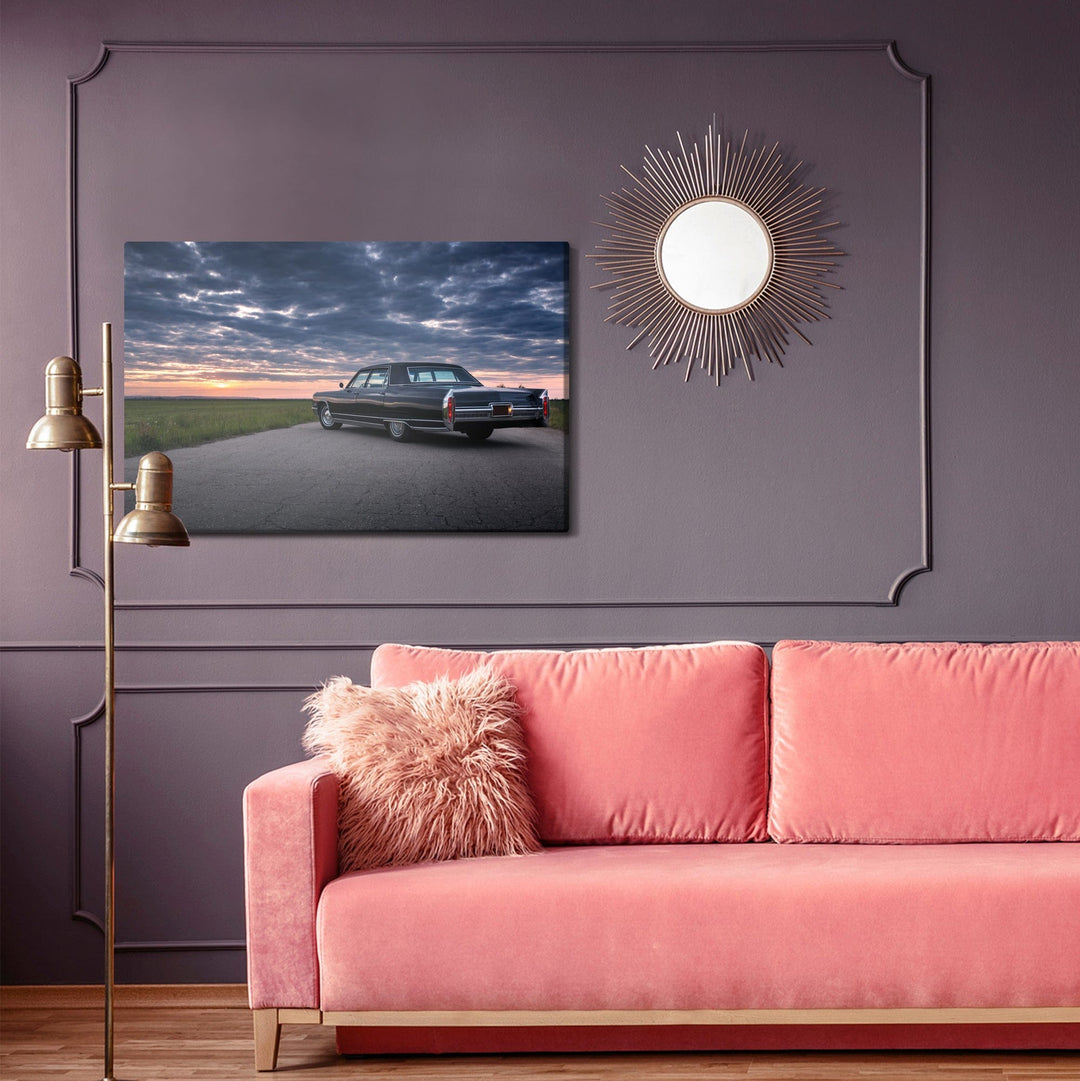 Kanva - Saulrieta automašīna un mākoņi, N-426 X-ART