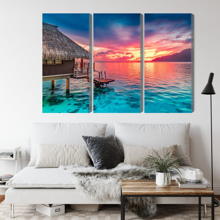 Kanva: Saulriets virs Klusā okeāna, zila X-ART