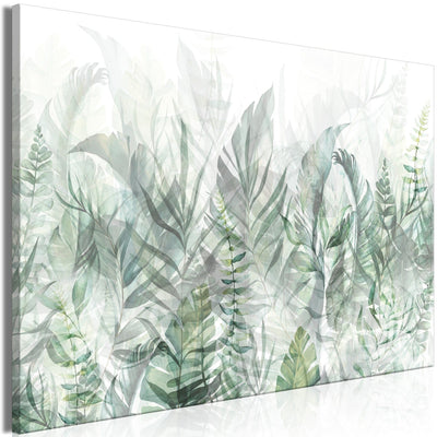 Canvas-taulut - Villi niitty - vihreät lehdet valkoisella taustalla, 148842 G-ART