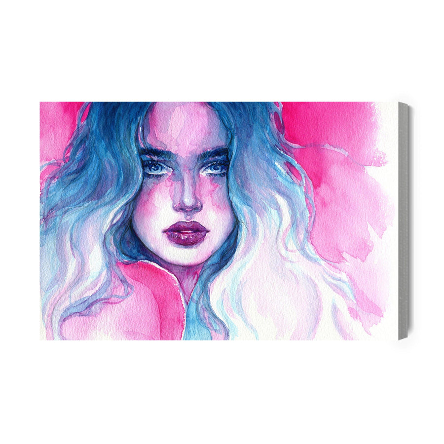 Kanva - Sievietes portrets zilo-rozā toņos, N-956 X-ART