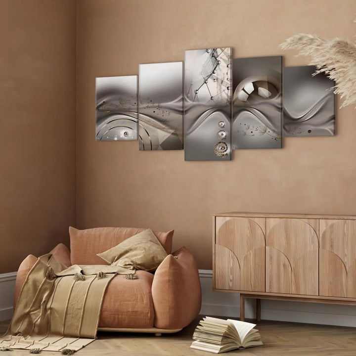 Kanva - Simetrijas varenība | pelēka abstrakcija, 90437 ART XL