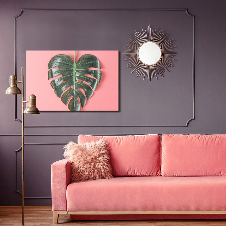 Kanva - Sirds formas monstera lapa, N-1612 X-ART