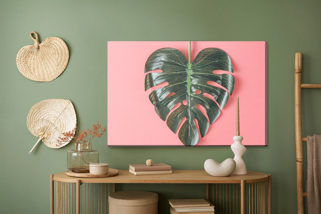 Kanva - Sirds formas monstera lapa, N-1612 X-ART