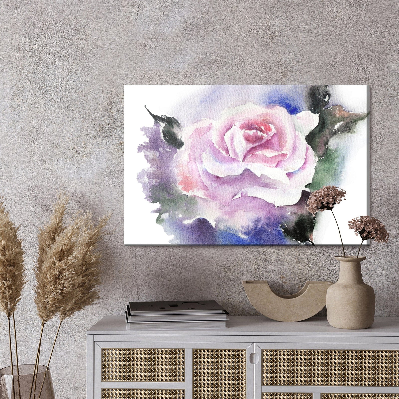 Kanva - Skaista roze, gleznota ar akvareļu krāsām, N-1313 X-ART
