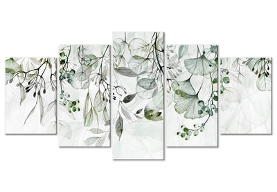 Canva - Fine twigs - leaves in soft shades on white background, 151426 G-ART