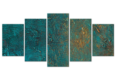 Canva - Turquoise abstract texture with gold accent, 151432 G-ART