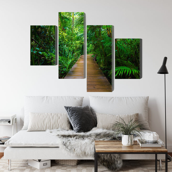 Kanva - Tropu meža koka tilts, N-1997 X-ART