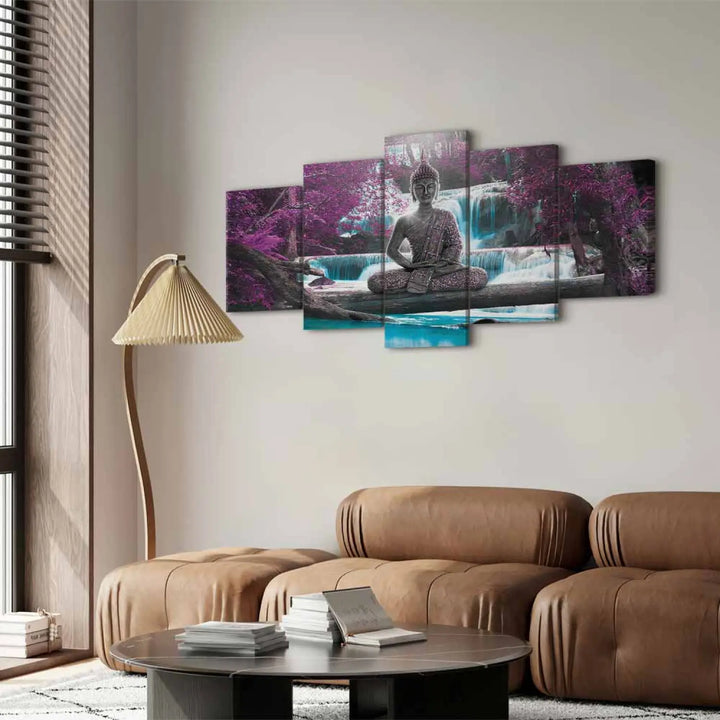 Kanva - Ūdenskritums un Buda, 58810, violetos toņos, (x5) ART XL