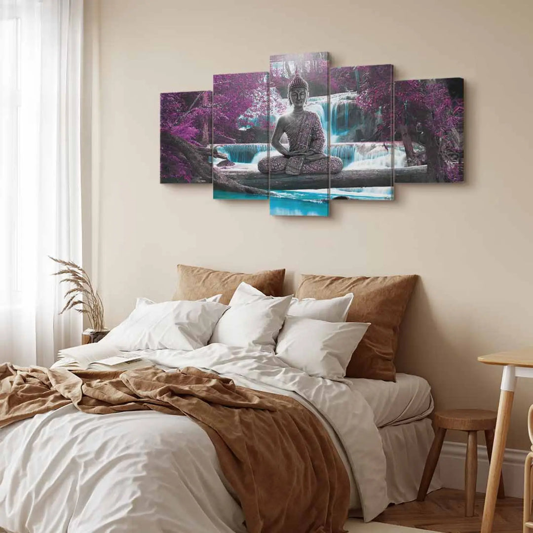 Kanva - Ūdenskritums un Buda, 58810, violetos toņos, (x5) ART XL