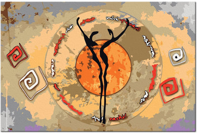 Kanva uz audekla "izkrāso pēc cipariem" - Āfrikas dejas (60x40 cm) Artgeist