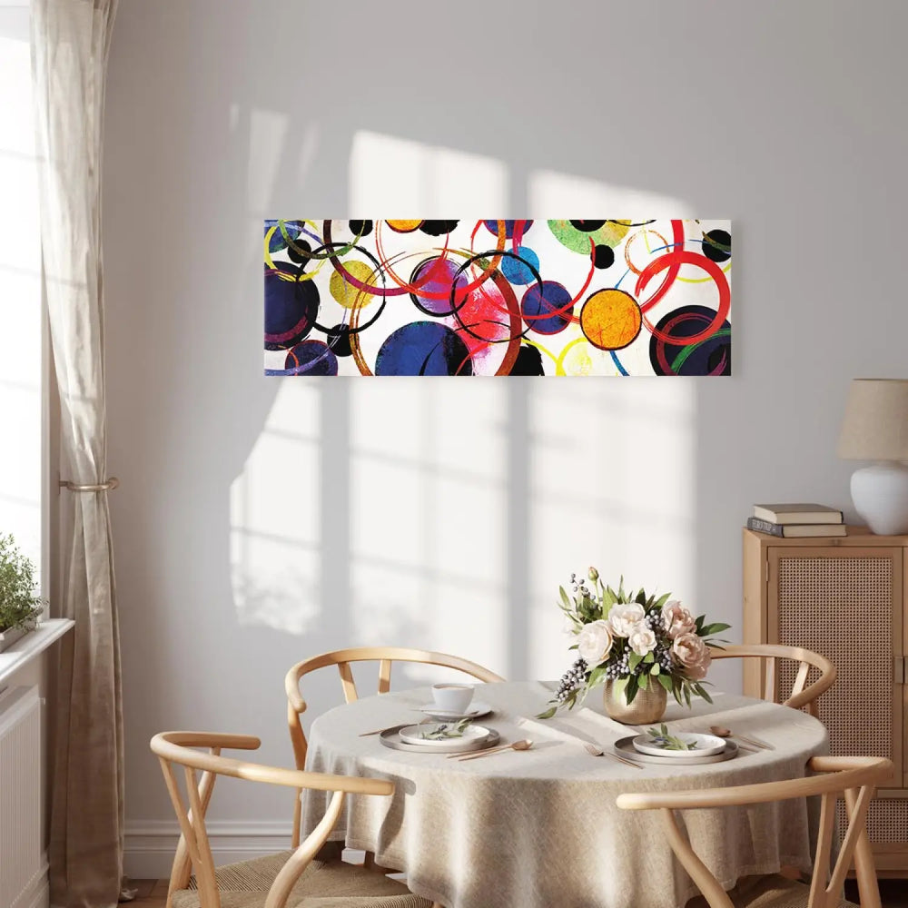 Kanva - Daudzkrāsaini apļi | musdienīgs stils | 93152 ART XL