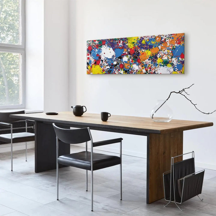 Kanva - Varavīksnes izgaismojums | Daudzkrāsaina abstrakcija, 92014 ART XL