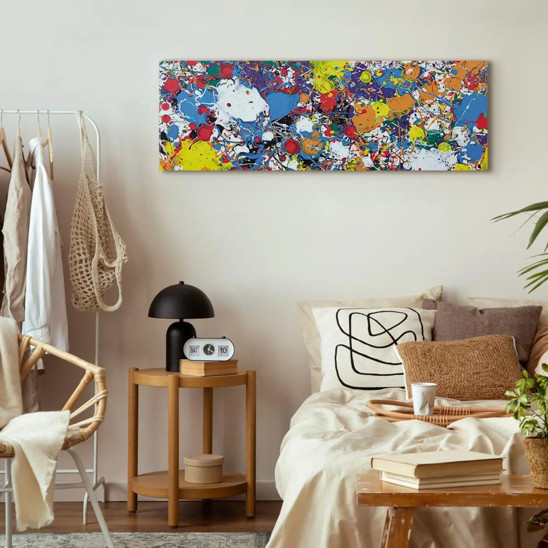 Kanva - Varavīksnes izgaismojums | Daudzkrāsaina abstrakcija, 92014 ART XL