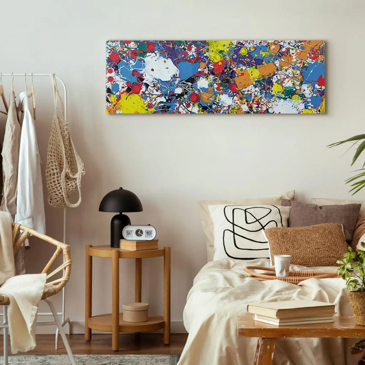 Kanva - Varavīksnes izgaismojums | Daudzkrāsaina abstrakcija, 92014 ART XL