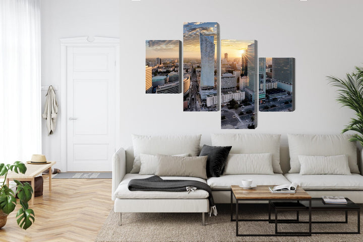 Kanva - Varšavas debesskrāpji saulrietā, N-2581 X-ART