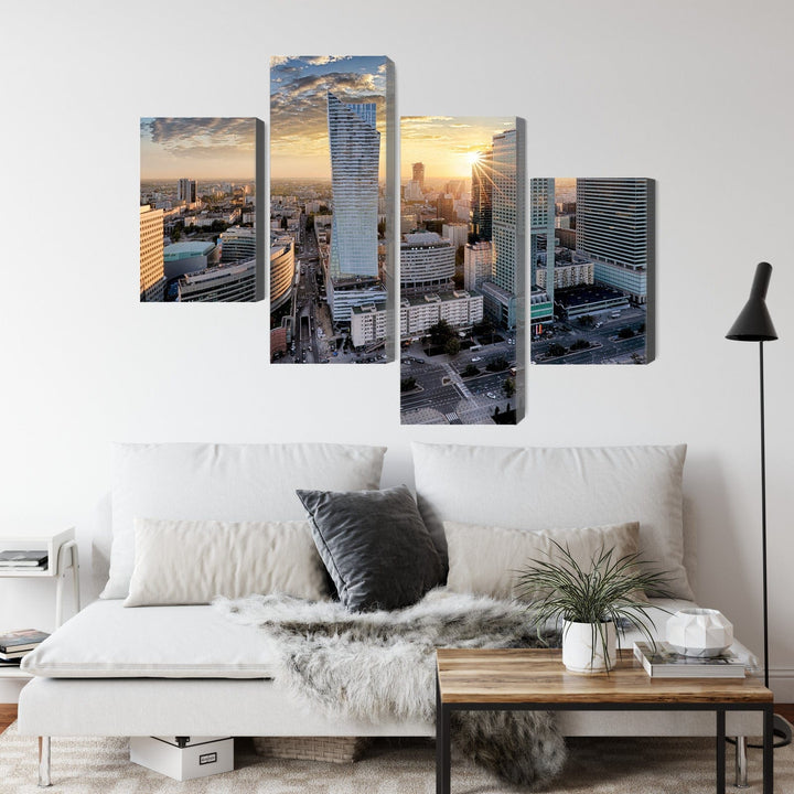 Kanva - Varšavas debesskrāpji saulrietā, N-2581 X-ART