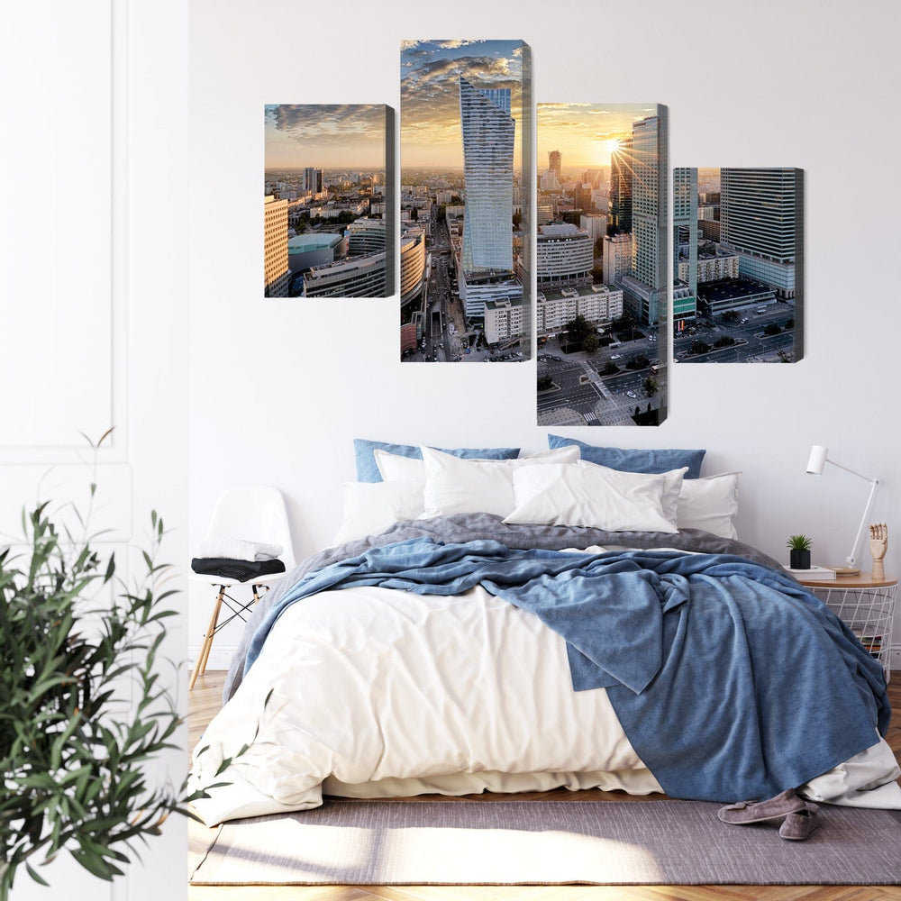 Kanva - Varšavas debesskrāpji saulrietā, N-2581 X-ART