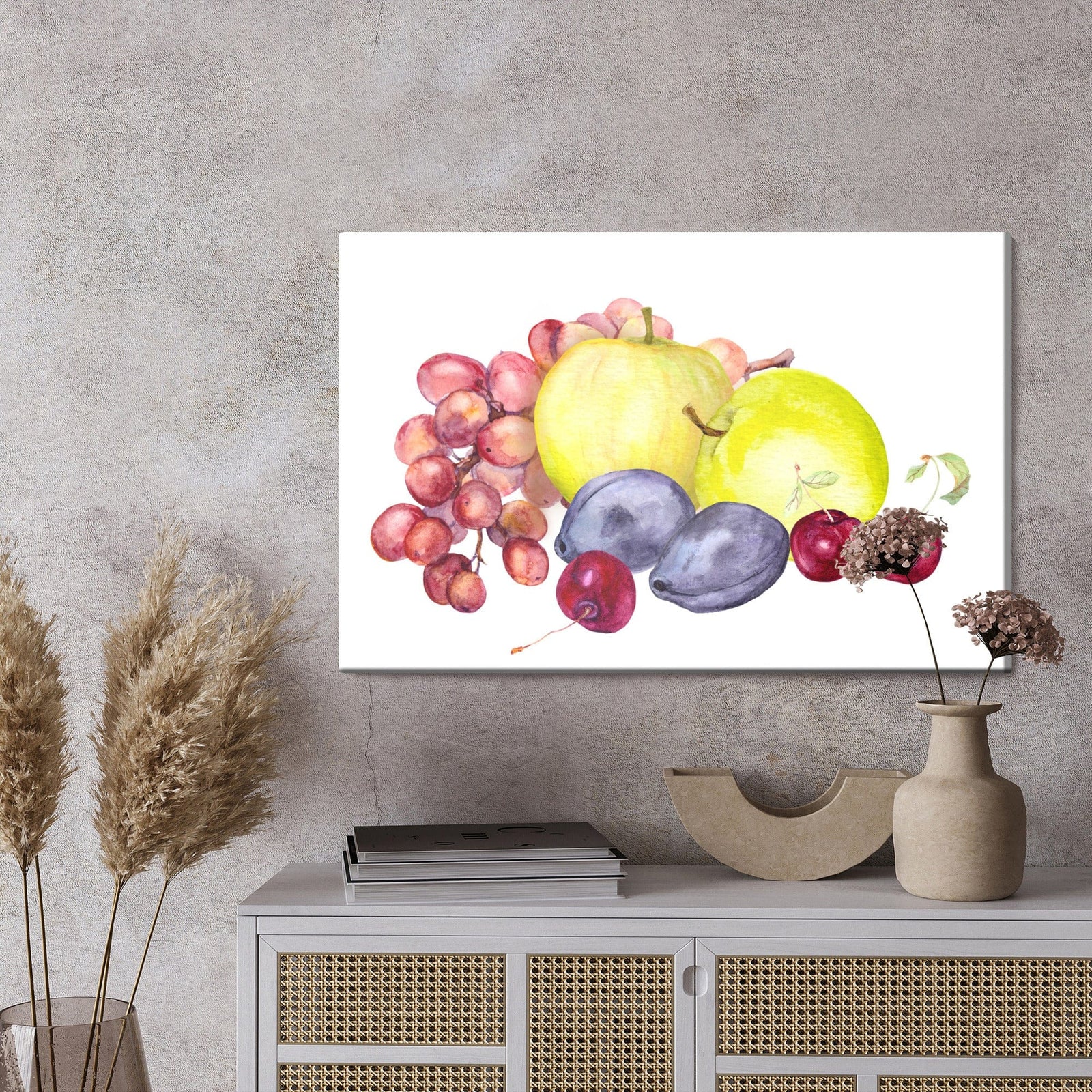 Kanva - Vasaras augļi, gleznoti akvareļos, N-627 X-ART