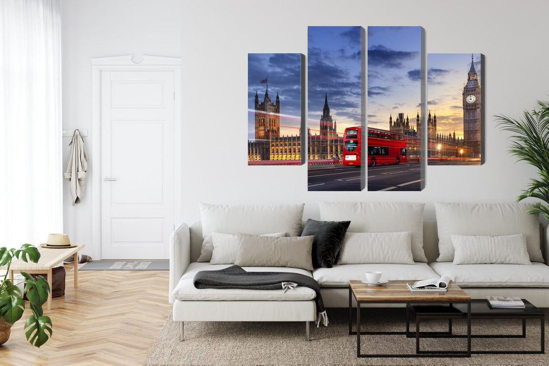 4 daļu kanva: Vestminsteras skats, Londona X-ART