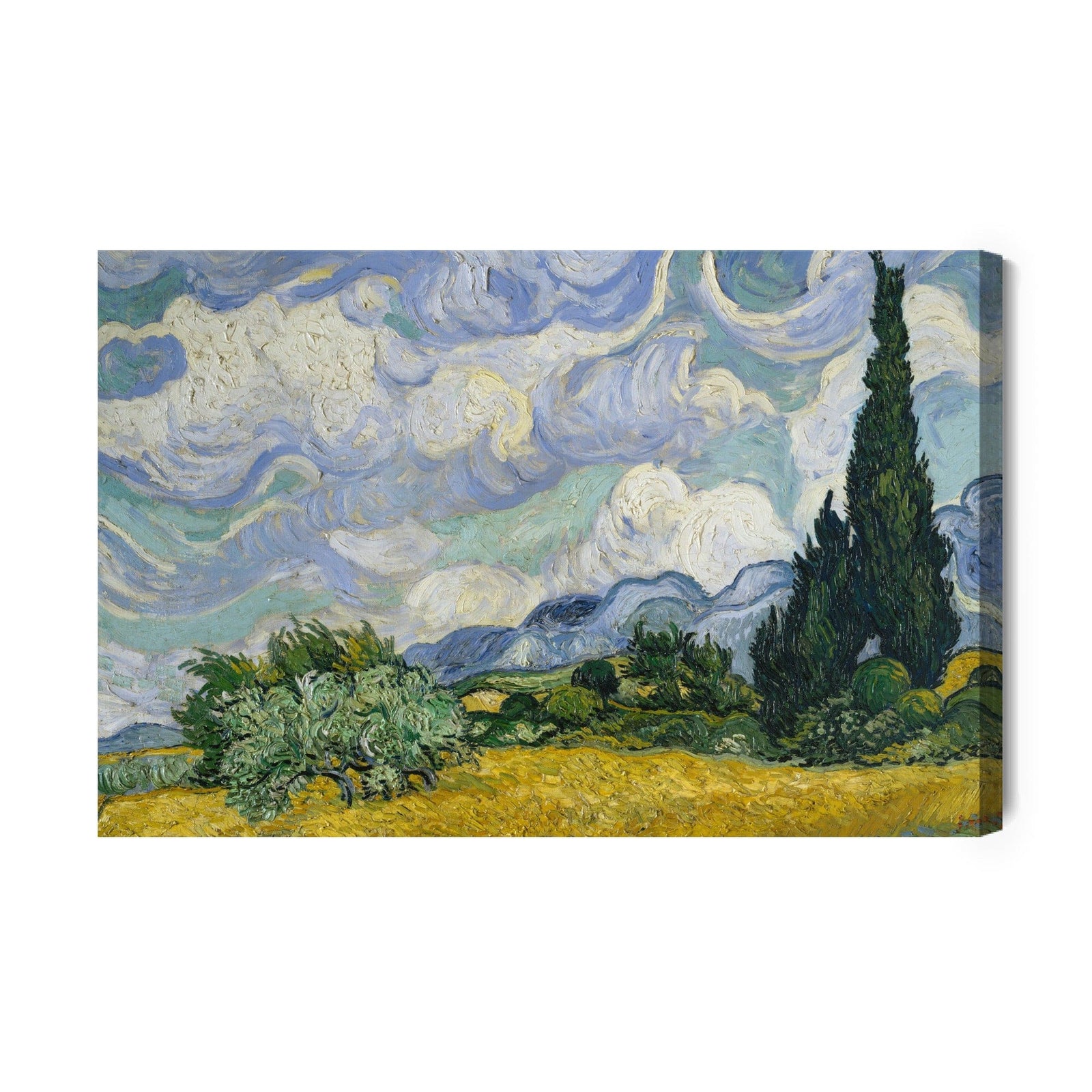 Kanva - Vinsents van Gogs „Kviešu lauks ar cipresēm” reprodukcija, N-1158 X-ART