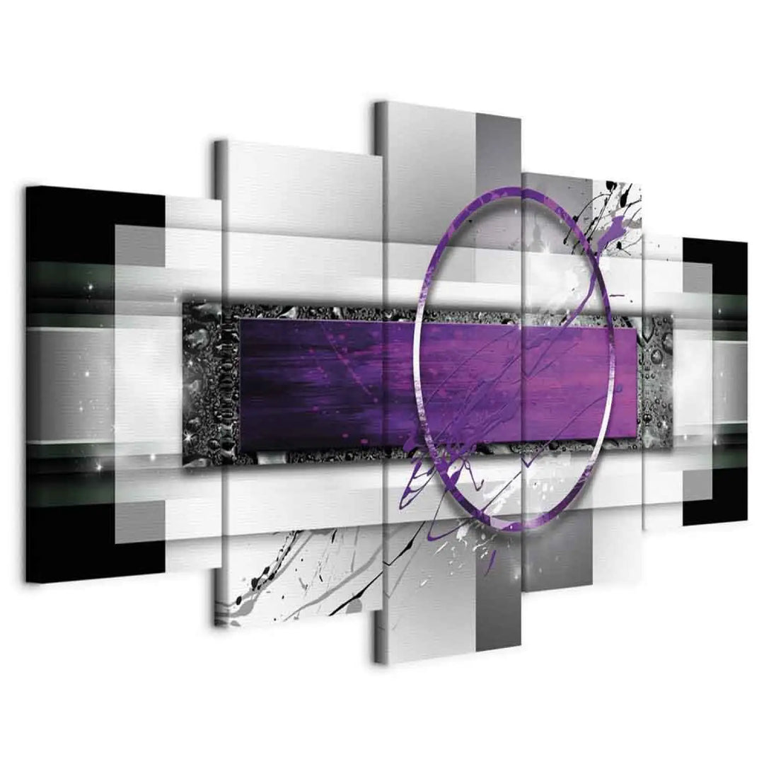 Kanva - Violeta apmale, ģeometriska abstrakcija pelēka un violetā, 50015 ART XL