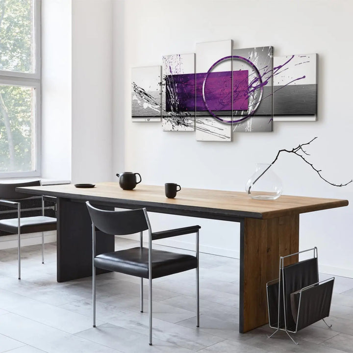 Kanva - Violetā ekspresija, ģeometrisks raksts: violeta, pelēka ART XL