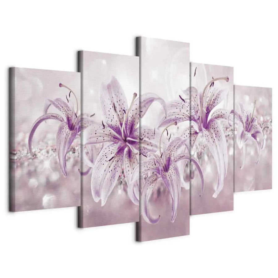 Kanva - Violeta harmonija |Lilijas uz gaiši violeta fona, (x5), 91220 ART XL