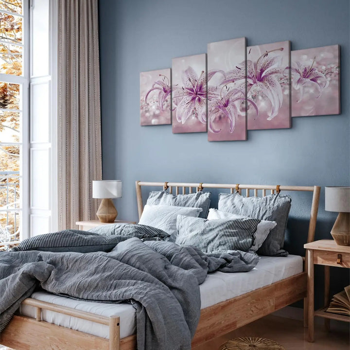 Kanva - Violeta harmonija |Lilijas uz gaiši violeta fona, (x5), 91220 ART XL